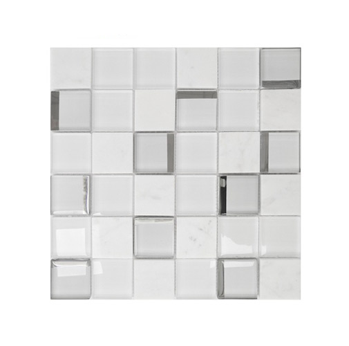White Marble Tile and Brass Tile Luxury Hexagon Marble Mosaic