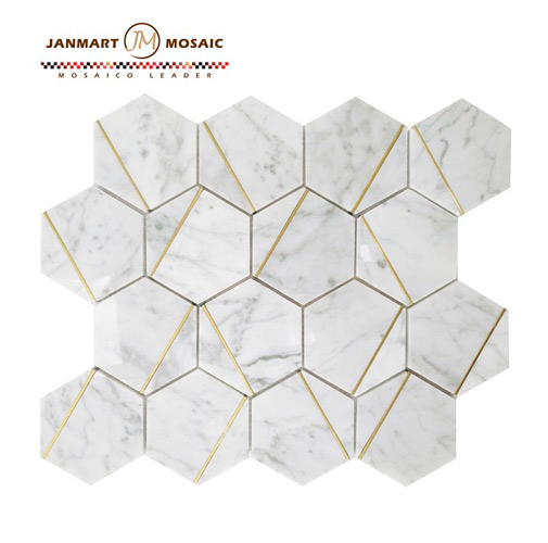 Luxury Marble Hexagon Glass Mosaic Stone