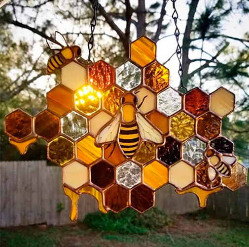Honeycomb Bee Hanging Decoration