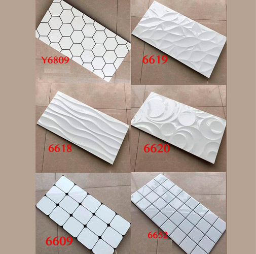 White & Black Bricks Wall Tiles