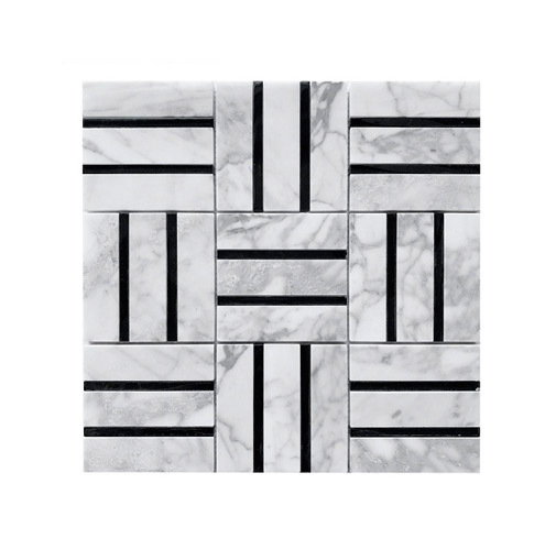 Mosaic Tiles Marble Grey and White