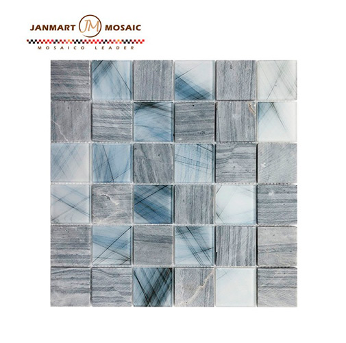 Mosaic White Marble Glass Mosaic Tiles