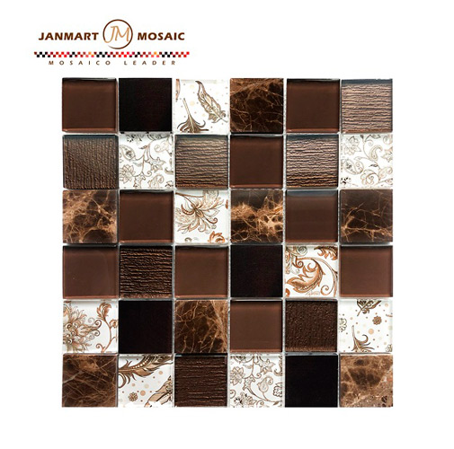 Glass Mosaic Square Marble Mosaic Tile