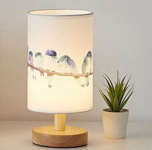 Wooden Fabric Table Lamp