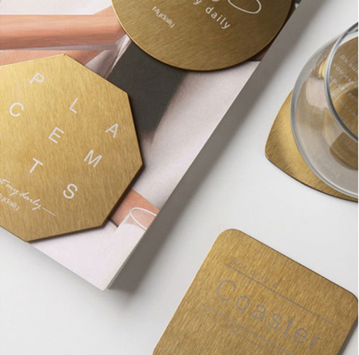 Golden Stainless Steel Cup Coasters
