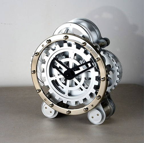 Stainless Steel Gear Clock