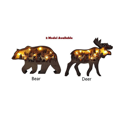 Wooden Brown Bear Desktop Ornament