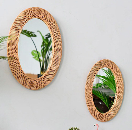 Rattan Round Wall Mirror