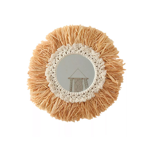 Raffia Hand-woven Mirror